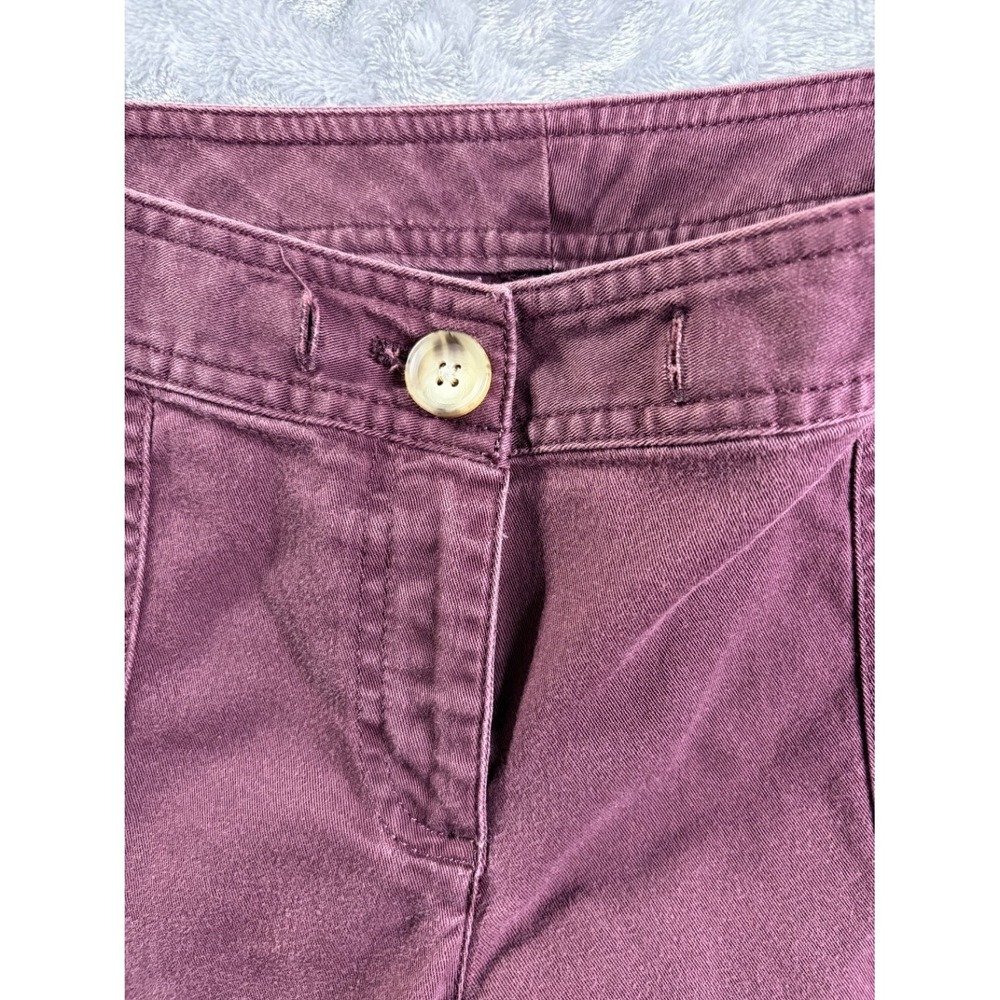 L.L.Bean Favorite Fit Women's Cargo Pants Burgundy Roll Tab Leg Size 6 Petite - Picture 7 of 7
